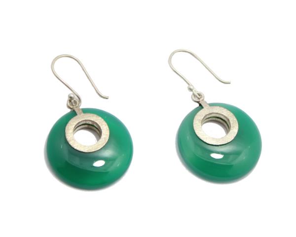 Stone Bonanza earring collection- Green Onyx